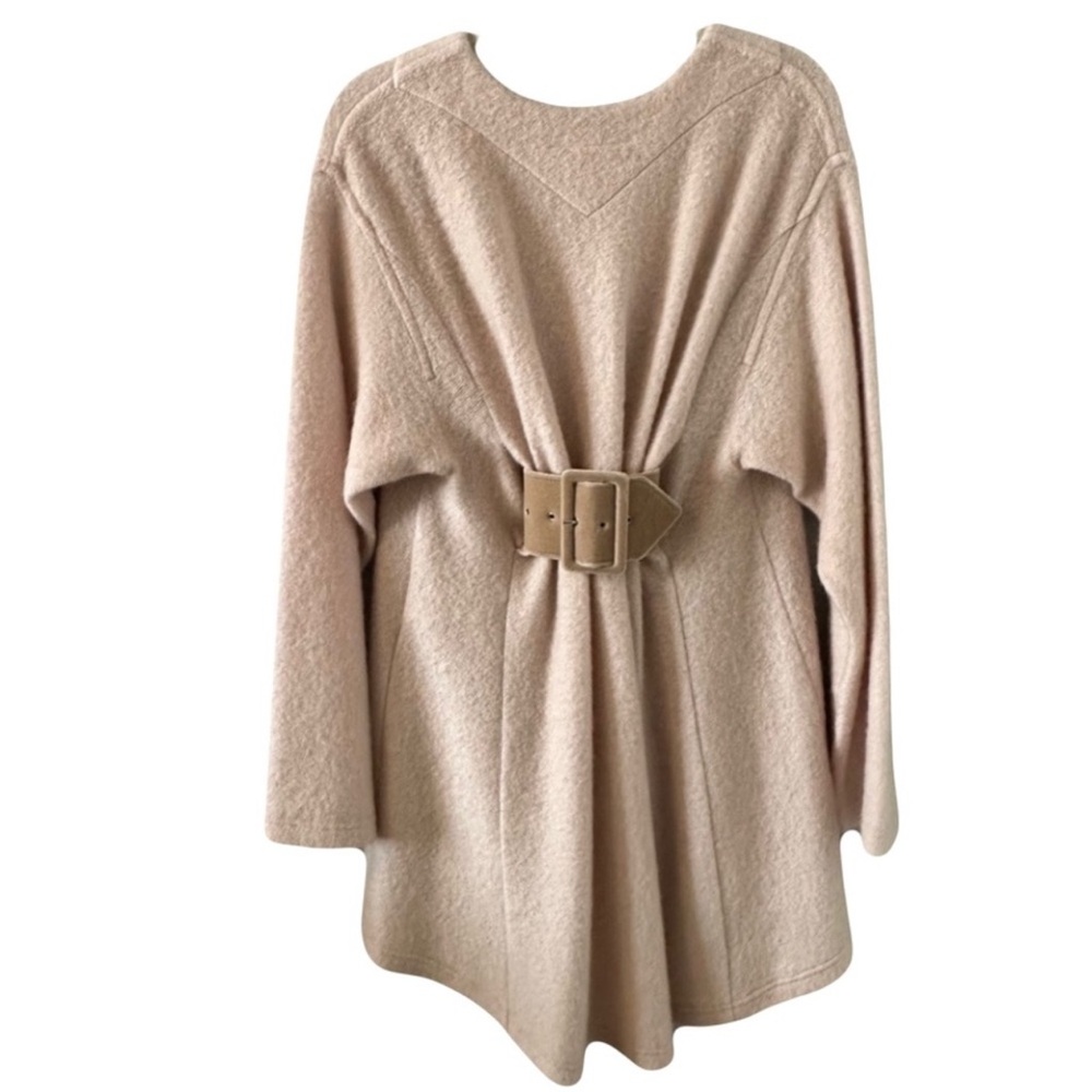 MM6 Maison Margiela. Elegant Mohair sweater with oversized velvet back buckle.